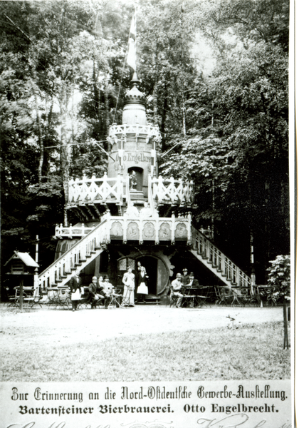 Bartenstein, Stand der Bartensteiner Brauerei Otto Engelbrecht auf der Nordostdeutschen Gewerbeausstellung Königsberg 1898