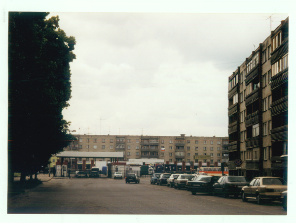 Tilsit, Deutsche Straße, Blick zur Grenzkontrollstelle nach Litauen