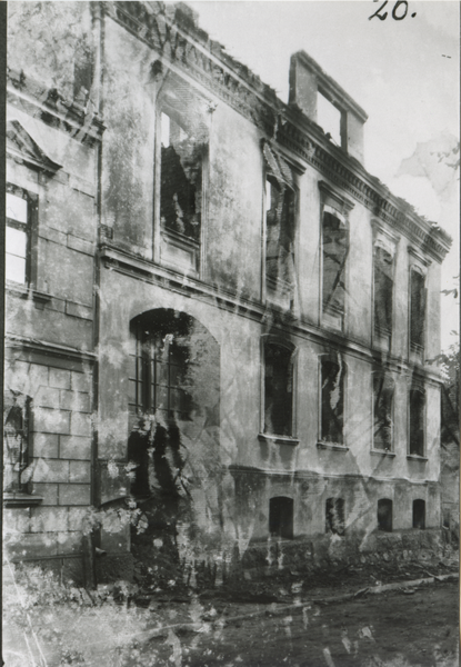 Bartenstein, Das am 29.8.1914 zerschossene Haus des Prof. Kapp in der Straße Am Anger