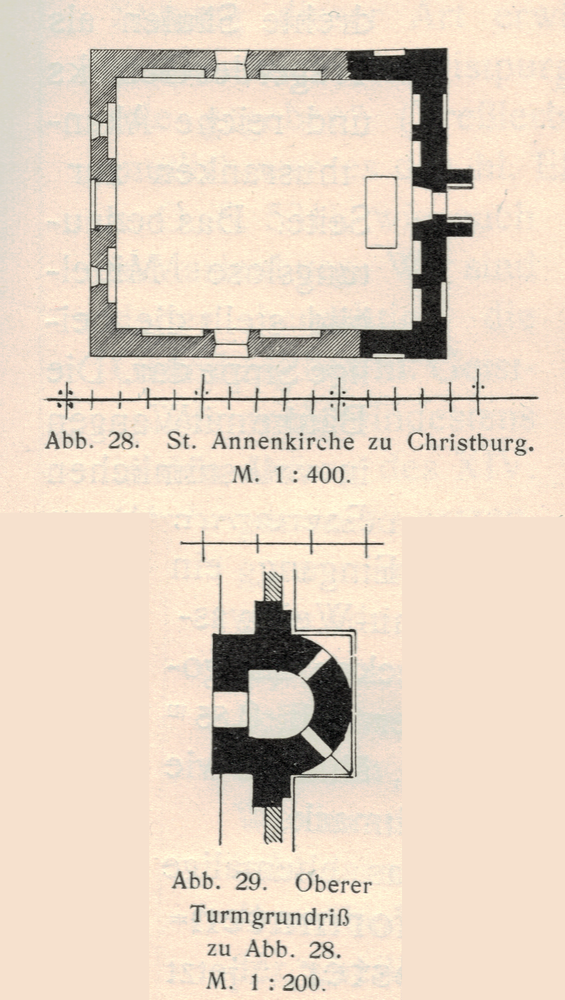 Christburg Kr. Stuhm, Ort,   St. Annenkirche und oberer Turm, Grundriss