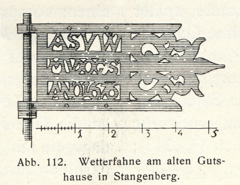 Stangenberg, Altes Gutshaus, Wetterfahne