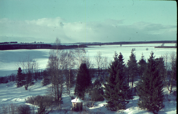 Klein Guja, Blick aus dem Gutshaus zum Nordenburger See, Winteraufnahme