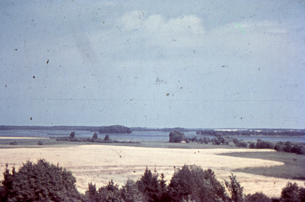 Klein Guja,Blick aus dem Gutshaus zum Nordenburger See mit Runder Insel