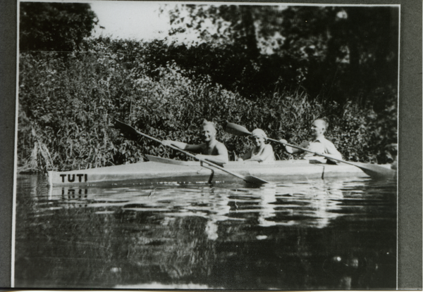 Gallingen Kr. Bartenstein, Faltbootfahrt auf der Alle zwischen Heilsberg und Bartenstein