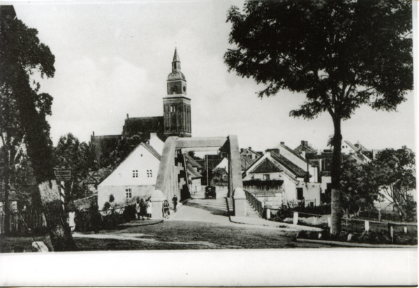 Schippenbeil, Allebrücke und ev. Kirche