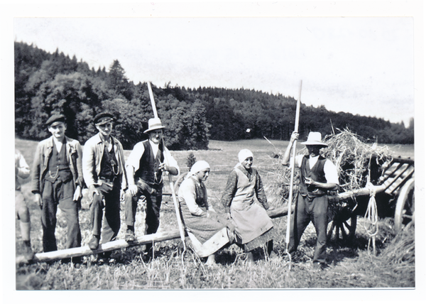 Amalienhof Kr. Preußisch Eylau, Pause bei der Erntearbeit