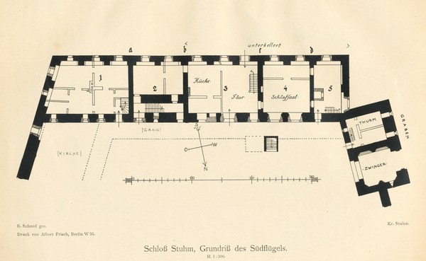 Stuhm, Stadt, Schloss, Grundriss des Südflügels