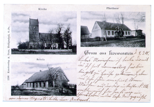 Löwenstein, Kirche, Schule, Pfarrhaus, Potpourrikarte