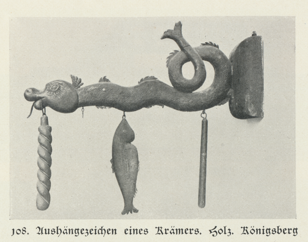 Königsberg (Pr.), Aushängezeichen eines Krämers aus Holz