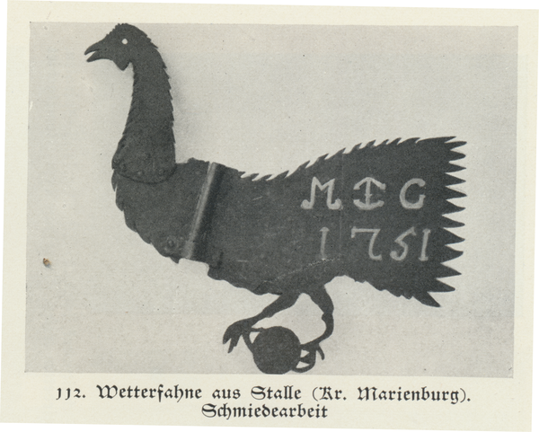 Stalle, Wetterfahne von 1751, Schmiedearbeit