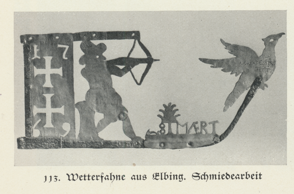 Elbing, Stadt, Wetterfahne von 1769, Schmiedearbeit