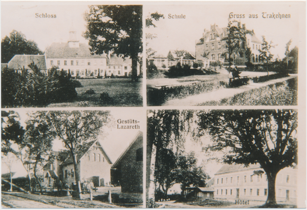 Groß Trakehnen, Ortsansichten, Schloss (Landstallmeisterhaus), Schule, Lazarett, Hotel