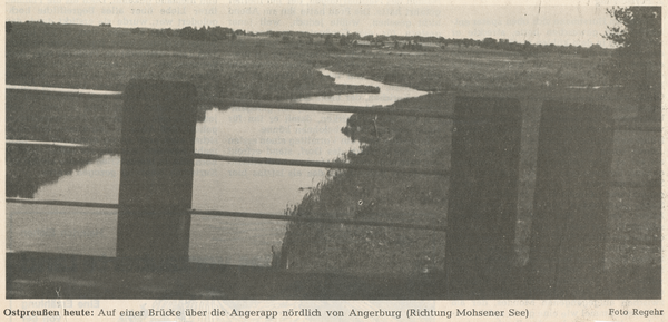 Angerburg Kr. Angerburg, Stadt (Węgorzewo), Auf einer Brücke über die Angerapp nördlich von Angerburg