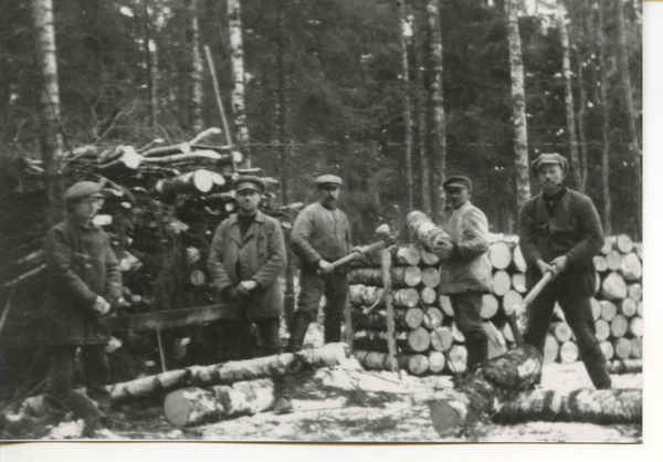 Kobbern, Winterliche Arbeit im Wald