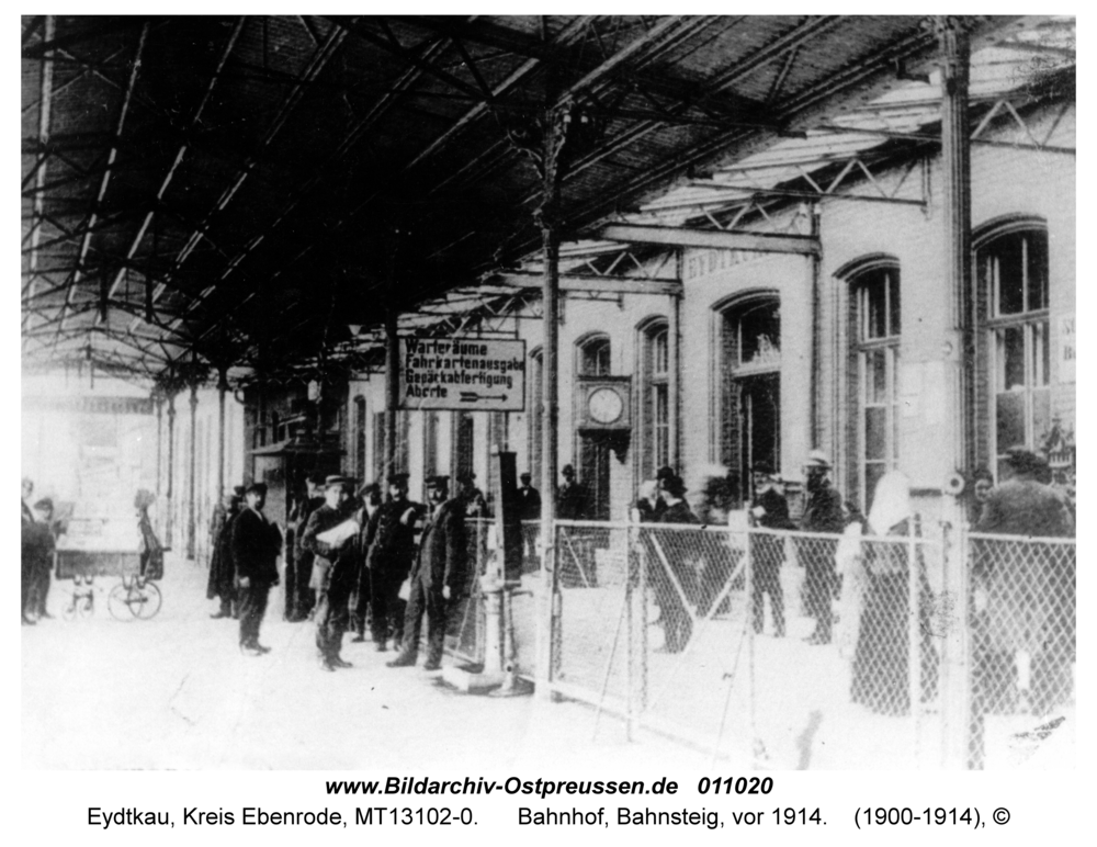 Eydtkau, Bahnhof, Bahnsteig, vor 1914