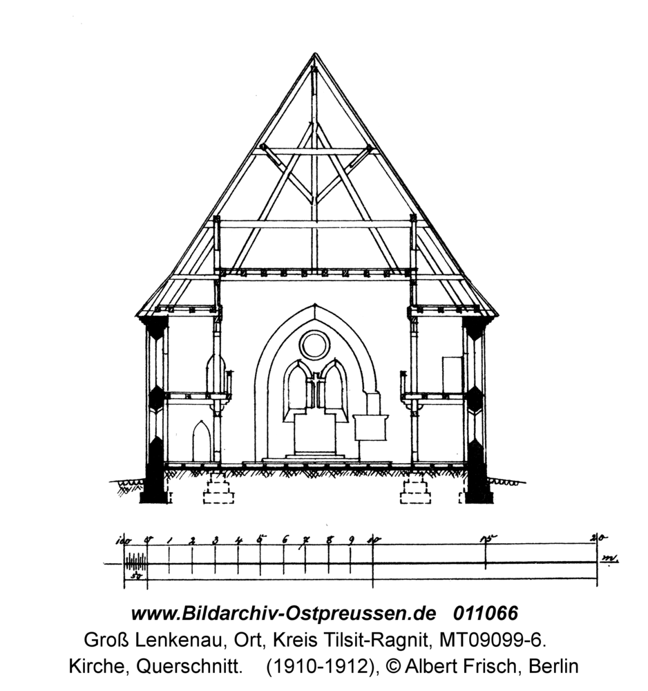 Groß Lenkenau, Kirche, Querschnitt