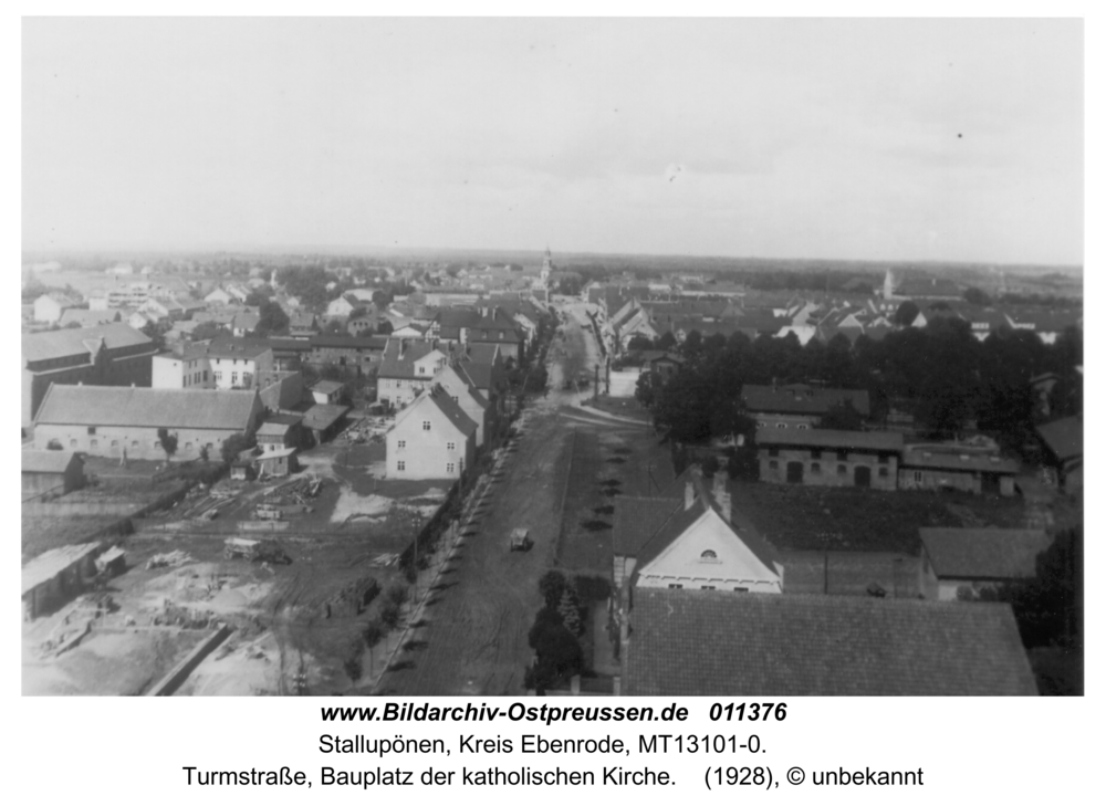 Stallupönen, Turmstraße, Bauplatz der katholischen Kirche