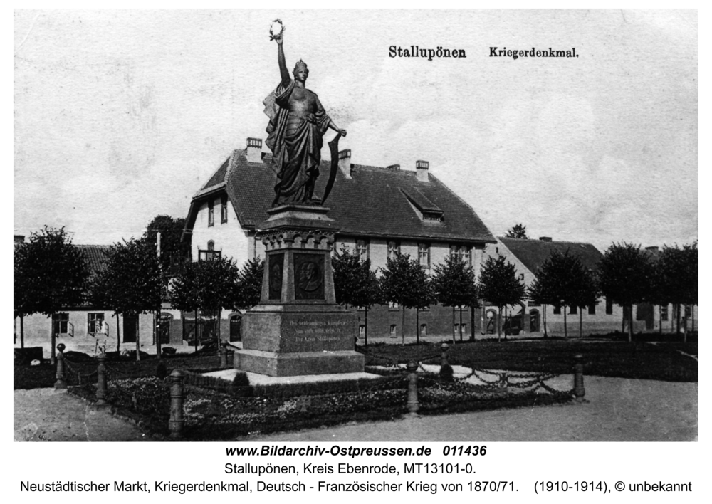 Stallupönen, Neustädtischer Markt, Kriegerdenkmal, Deutsch - Französischer Krieg von 1870/71