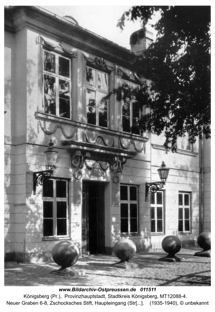 Königsberg (Pr.), Neuer Graben 6-8, Zschocksches Stift, Haupteingang (Straßenseite)