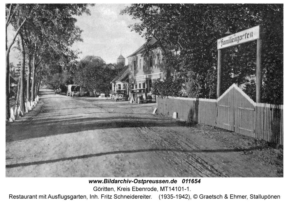 Göritten, Restaurant mit Ausflugsgarten, Inh. Fritz Schneidereiter