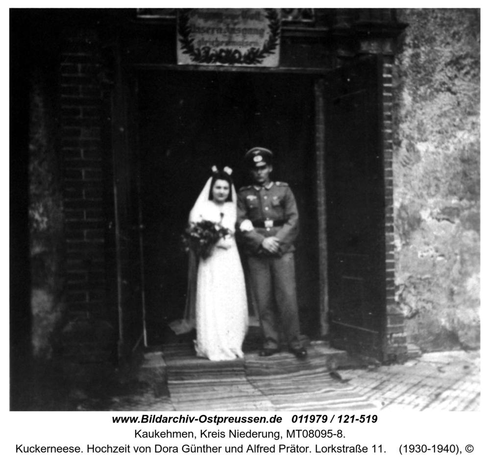 Kuckerneese. Hochzeit von Dora Günther und Alfred Prätor. Lorkstraße 11