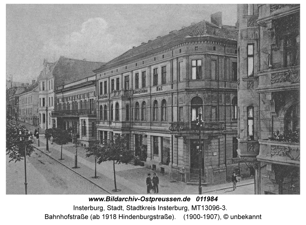 Insterburg, Bahnhofstraße (ab 1918 Hindenburgstraße)