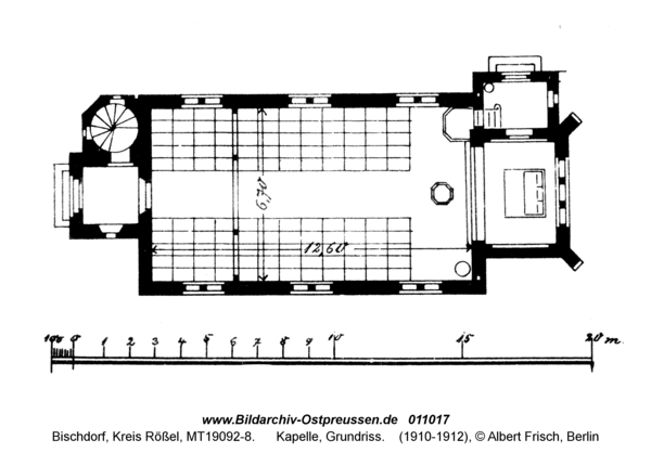 Bischdorf Kr. Rößel, Kapelle, Grundriss