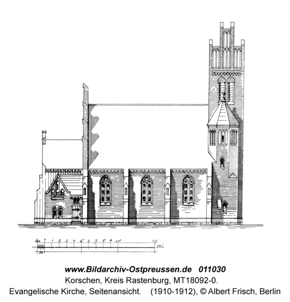 Korschen, Evangelische Kirche, Seitenansicht