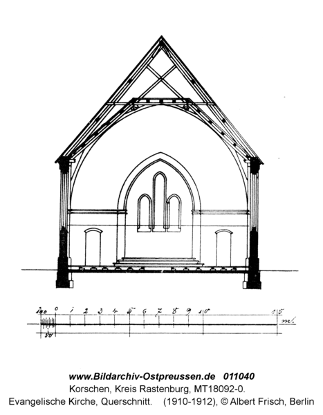 Korschen, Evangelische Kirche, Querschnitt