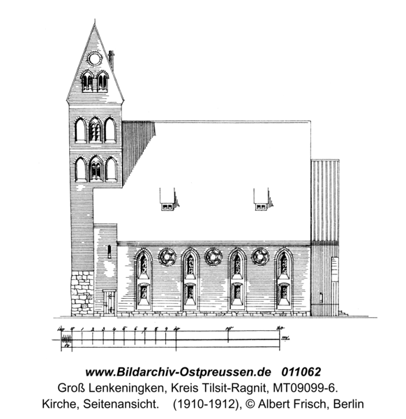 Groß Lenkenau, Kirche, Seitenansicht
