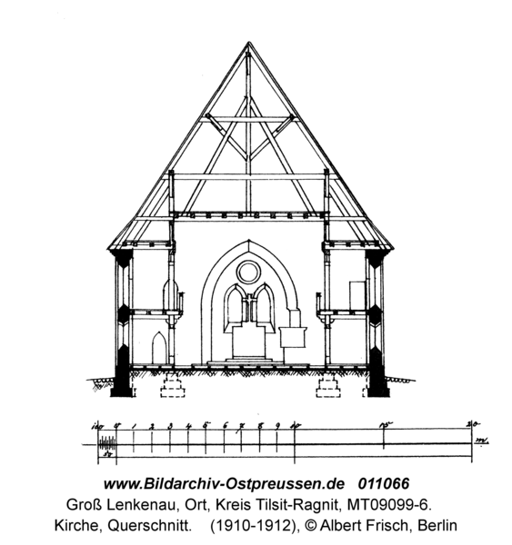 Groß Lenkenau, Kirche, Querschnitt