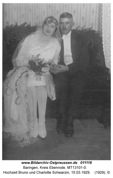 Baringen, Hochzeit Bruno und Charlotte Schwarzin, 15.03.1929