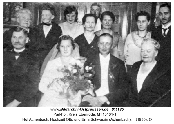 Parkhof, Hof Achenbach, Hochzeit Otto und Erna Schwarzin (Achenbach)