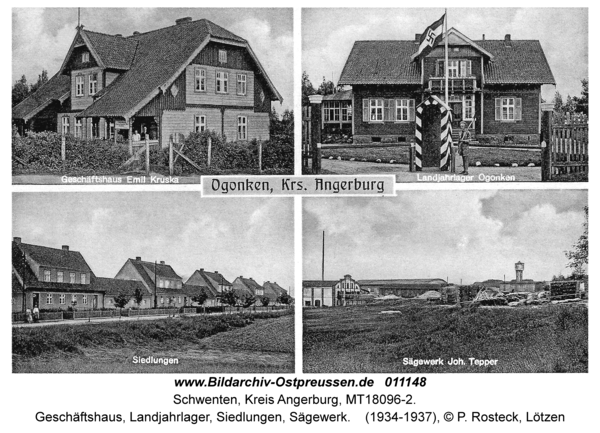 Schwenten, Geschäftshaus, Landjahrlager, Siedlungen, Sägewerk