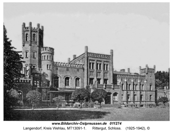 Langendorf Kr. Wehlau, Rittergut, Schloss