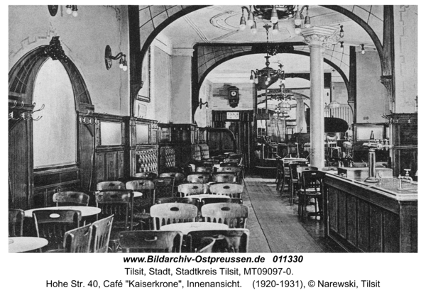 Tilsit, Hohe Str. 40, Café "Kaiserkrone", Innenansicht