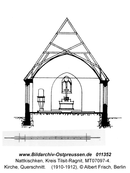 Nattkischken, Kirche, Querschnitt