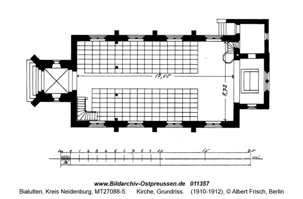 Bialutten, Kirche, Grundriss