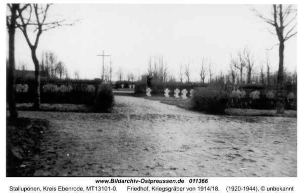 Stallupönen, Friedhof, Kriegsgräber von 1914/18