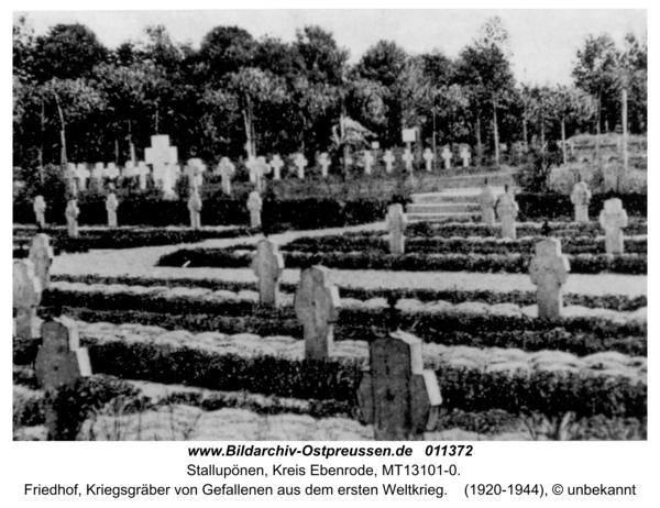 Stallupönen, Friedhof, Kriegsgräber von Gefallenen aus dem ersten Weltkrieg