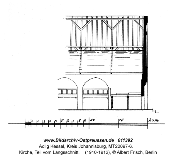 Adlig Kessel, Kirche, Teil vom Längsschnitt