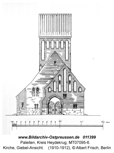 Paleiten, Kirche, Giebel-Ansicht