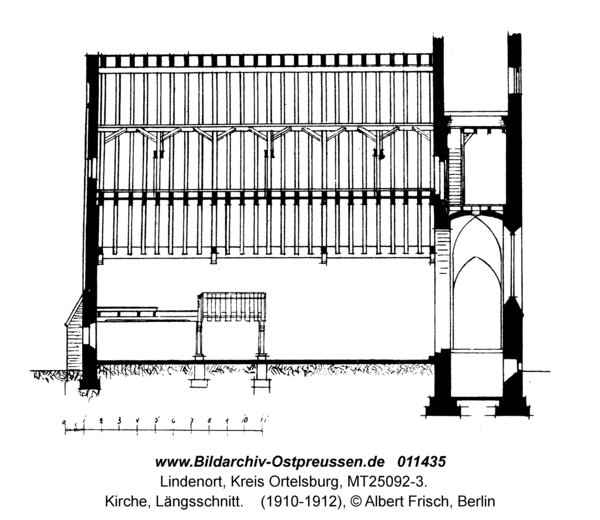 Lindenort, Kirche, Längsschnitt