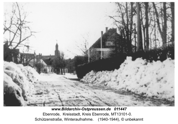 Ebenrode, Schützenstraße, Winteraufnahme