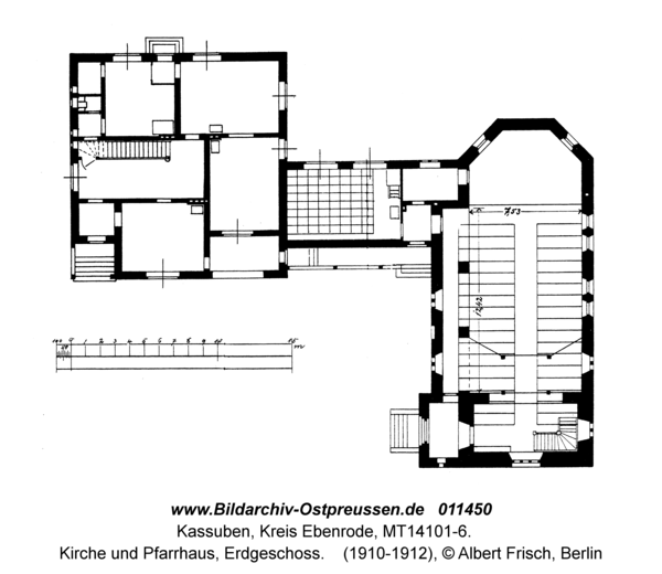 Kassuben, Kirche und Pfarrhaus, Erdgeschoss