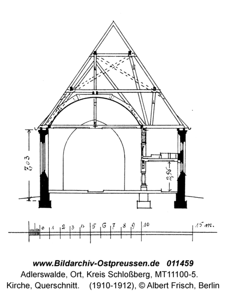 Adlerswalde, Kirche, Querschnitt
