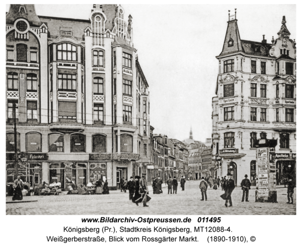 Königsberg, Weißgerberstraße, Blick vom Rossgärter Markt