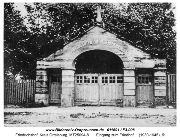 Friedrichshof, Eingang zum Friedhof