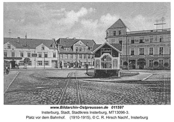 Insterburg, Platz vor dem Bahnhof