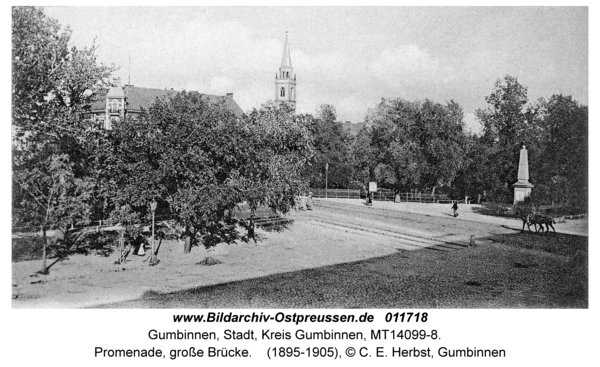 Gumbinnen, Promenade, große Brücke